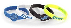 Aminco NFL Detroit Lions Silicone Bracelets, 4-Pack