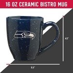Rico Industries NFL Football Seattle Seahawks Primary 16 oz Team Color Laser Engraved Ceramic Coffee Mug