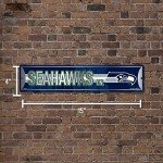 Rico Industries NFL Seattle Seahawks Home Décor Metal Street Sign (4" x 15") - Great for Home, Office, Bedroom, & Man Cave - Made,Silver