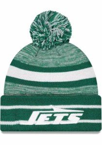 New Era Unisex-Adult NFL Official Sport Knit Classic Cuffed Knit Pom Beanie Hat (New York Jets Green)