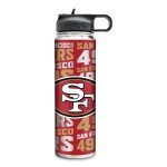 Rico Industries NFL Football San Francisco 49ers 22oz Stainless Steel Tumbler with Lid - Great For Coffee, Tea, Water or Cocktails