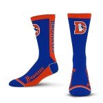 For Bare Feet NFL Classic DENVER BRONCOS MVP Crew Sock Team Color Large