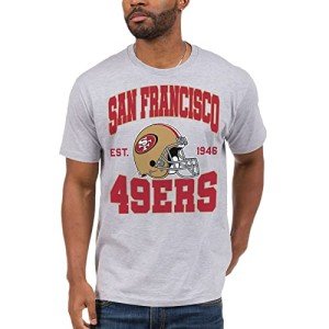 Junk Food Clothing x NFL - San Francisco 49ers - Team Helmet - Unisex Adult Short Sleeve Fan T-Shirt for Men and Women - Size X-Large