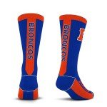 For Bare Feet NFL Classic DENVER BRONCOS MVP Crew Sock Team Color Large