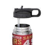 Rico Industries NFL Football San Francisco 49ers 22oz Stainless Steel Tumbler with Lid - Great For Coffee, Tea, Water or Cocktails