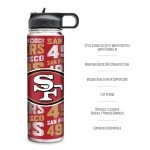 Rico Industries NFL Football San Francisco 49ers 22oz Stainless Steel Tumbler with Lid - Great For Coffee, Tea, Water or Cocktails
