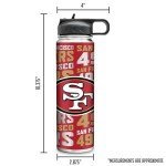 Rico Industries NFL Football San Francisco 49ers 22oz Stainless Steel Tumbler with Lid - Great For Coffee, Tea, Water or Cocktails
