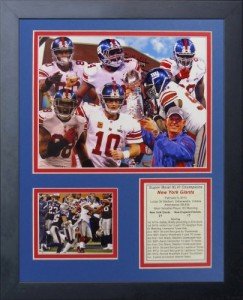 Legends Never Die "2011 New York Giants Super Bowl Champions" Framed Photo Collage, 11 x 14-Inch, Black