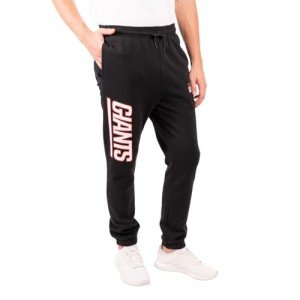 Ultra Game NFL Men's Active Super Soft Fleece Game Day Jogger Sweatpants, New York Giants, Black, Large