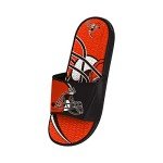 FOCO Cleveland Browns NFL Mens Colorblock Big Logo Gel Slides - L