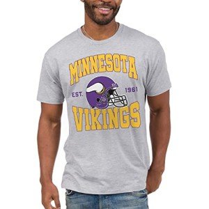 Junk Food Clothing x NFL - Minnesota Vikings - Team Helmet - Unisex Adult Short Sleeve Fan T-Shirt for Men and Women - Size Medium