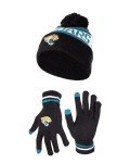 Ultra Game NFL Official Adults Unisex Super Soft Winter Beanie Knit Hat With Extra Warm Touch Screen Gloves, Jacksonville Jaguars, Team Color 1, 1SIZE
