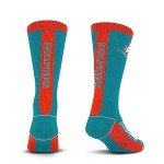 For Bare Feet NFL MIAMI DOLPHINS MVP Crew Sock Team Color Large