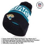 Ultra Game NFL Official Adults Unisex Super Soft Winter Beanie Knit Hat With Extra Warm Touch Screen Gloves, Jacksonville Jaguars, Team Color 1, 1SIZE
