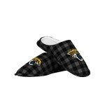 FOCO Jacksonville Jaguars Sherpa Lined Buffalo Check Memory Foam Slipper - L