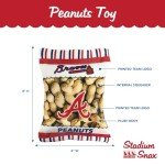 MLB Atlanta Braves Plush Peanuts Snack Toy for Dogs & Cats with Embroidered Team Name & Logo with Inner Squeaker