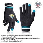 Ultra Game NFL Official Adults Unisex Super Soft Winter Beanie Knit Hat With Extra Warm Touch Screen Gloves, Jacksonville Jaguars, Team Color 1, 1SIZE