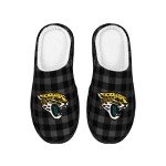 FOCO Jacksonville Jaguars Sherpa Lined Buffalo Check Memory Foam Slipper - L
