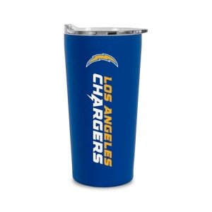 Rico Industries NFL Football Los Angeles Chargers 18oz Soft Touch, Easy Grip Tumbler