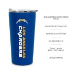 Rico Industries NFL Football Los Angeles Chargers 18oz Soft Touch, Easy Grip Tumbler