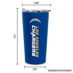 Rico Industries NFL Football Los Angeles Chargers 18oz Soft Touch, Easy Grip Tumbler
