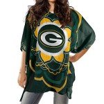 Littlearth Green Bay Packers NFL Sheer Caftan with Flower Design
