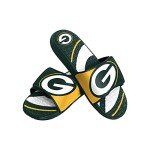 FOCO Green Bay Packers NFL Mens Colorblock Big Logo Gel Slides - L