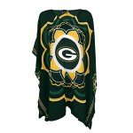 Littlearth Green Bay Packers NFL Sheer Caftan with Flower Design