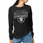 Junk Food Clothing x NFL - Las Vegas Raiders - Bold Logo - Unisex Adult Long Sleeve T-Shirt for Men and Women - Size Large
