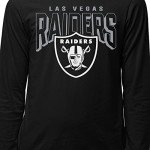 Junk Food Clothing x NFL - Las Vegas Raiders - Bold Logo - Unisex Adult Long Sleeve T-Shirt for Men and Women - Size Large