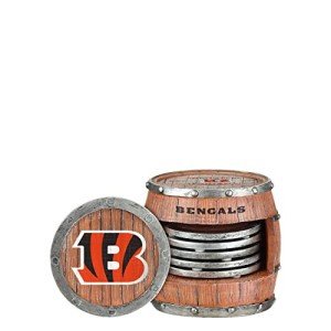 FOCO Cincinnati Bengals NFL 5 Pack Barrel Coaster Set