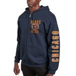 Junk Food Clothing x NFL - Chicago Bears - MVP Zip Hoodie - Unisex Adult Full Zip Hooded Sweatshirt for Men and Women - Size X-Large