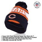 Ultra Game NFL Official Adults Unisex Super Soft Winter Beanie Knit Hat With Extra Warm Touch Screen Gloves, Chicago Bears, Team Color 1, 1SIZE