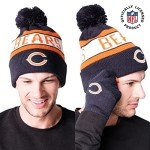 Ultra Game NFL Official Adults Unisex Super Soft Winter Beanie Knit Hat With Extra Warm Touch Screen Gloves, Chicago Bears, Team Color 1, 1SIZE