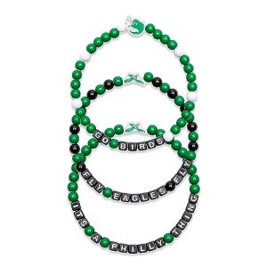 FOCO Philadelphia Eagles NFL Retro Kelly Green 3 Pack Beaded Friendship Bracelet