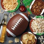 Football Party Supplies Kit Serve 24,Includes Dinner Plates, Dessert Plates, Napkins, Cups,Banner and Touchdown Tablecloth for Football Birthday Party Football Game Day Tailgate Party Decorations