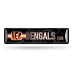 Rico Industries NFL Cincinnati Bengals Home Décor Metal Street Sign (4" x 15") - Great for Home, Office, Bedroom, & Man Cave - Made,Silver