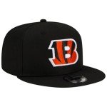 New Era NFL 9FIFTY Team Color Adjustable Snapback Hat Cap - One Size (US, Alpha, One Size, Cincinnati Bengals - Black)
