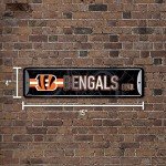 Rico Industries NFL Cincinnati Bengals Home Décor Metal Street Sign (4" x 15") - Great for Home, Office, Bedroom, & Man Cave - Made,Silver
