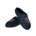 FOCO NFL Chicago Bears Men's Poly Knit Cup Sole Slipper, Team Color, Medium (9-10)