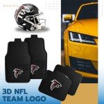 Fanmats Atlanta Falcons Set of 4 Car Mats for Cars, SUV, Pickups - All Weather Technology Protection, Deep Reservoir Design, Universal Fit - 3D NFL Team Logo - 29”x17” Front - 14” x 17” Rear Mat
