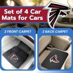 Fanmats Atlanta Falcons Set of 4 Car Mats for Cars, SUV, Pickups - All Weather Technology Protection, Deep Reservoir Design, Universal Fit - 3D NFL Team Logo - 29”x17” Front - 14” x 17” Rear Mat