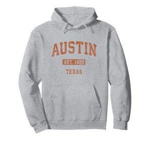 Austin Texas TX Vintage Athletic Sports Design Pullover Hoodie