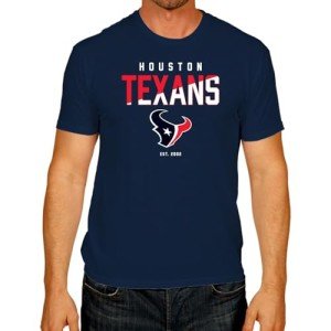 Team Fan Apparel Adult NFL Diagonal Fade Color Block T-Shirt - Officially Licensed - Tagless - 100% Cotton - Unisex (Houston Texans - Navy, Large)