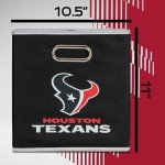 Franklin Sports NFL Houston Texans Collapsible Storage Bin NFL Folding Cube Storage Container Fits Bin Organizers Fabric NFL Team Storage Cubes One Size