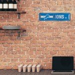 Rico Industries NFL Detroit Lions Home Décor Metal Street Sign (4" x 15") - Great for Home, Office, Bedroom, & Man Cave - Made,Silver