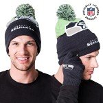 Ultra Game NFL Official Adults Unisex Super Soft Winter Beanie Knit Hat With Extra Warm Touch Screen Gloves, Seattle Seahawks, Team Color 2, 1SIZE