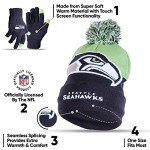 Ultra Game NFL Official Adults Unisex Super Soft Winter Beanie Knit Hat With Extra Warm Touch Screen Gloves, Seattle Seahawks, Team Color 2, 1SIZE