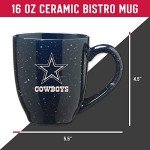 Rico Industries NFL Football Dallas Cowboys Primary 16 oz Team Color Laser Engraved Ceramic Coffee Mug