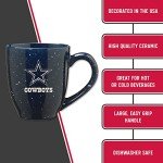 Rico Industries NFL Football Dallas Cowboys Primary 16 oz Team Color Laser Engraved Ceramic Coffee Mug